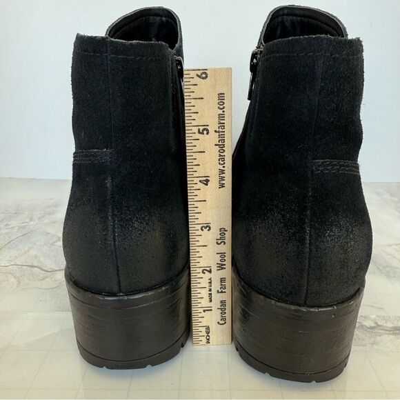 Salvia Black Suede Waterproof Ankle Boots | Lug Sole • Chunky Heel • Size 11 - Picture 6 of 16